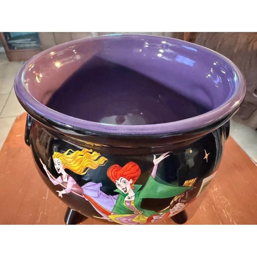 Disney Hocus Pocus Sanderson Sisters Cauldron Bowl Black Stoneware 81oz Hallowee